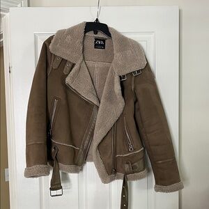 Zara Brown Shearling Jacket